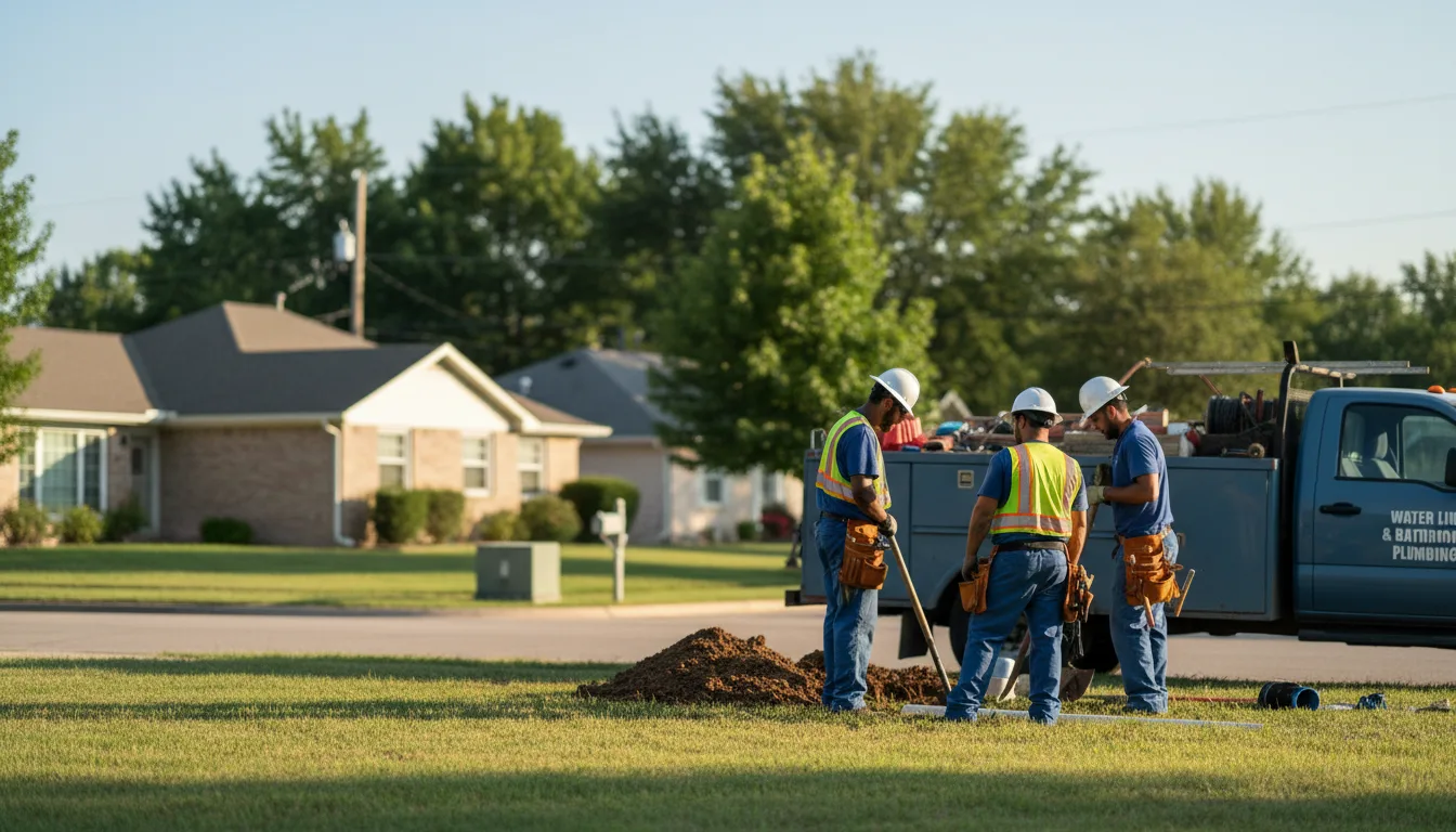 Residential water line and bathroom plumbing service in Chardon, OH